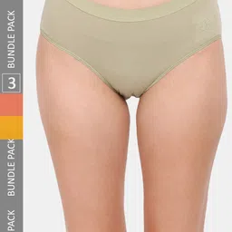 Amour Secret Women Pack Of 3 Mid Rise Anti Bacterial Hipster Briefs-image-55