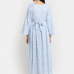 Mylo Floral Printed Maternity A-Line Dress with Zipper image 2
