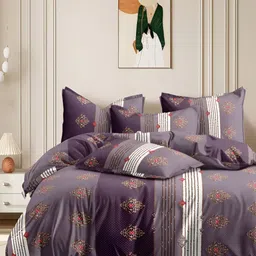 MORADO Purple & Brown Ethnic Motifs Printed Cotton Duvet Cover-picture-32