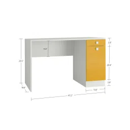 adona Celestia Kids Study Set with Desk Bookshelf and Wooden Chair in Mango Yellow Colour image 4