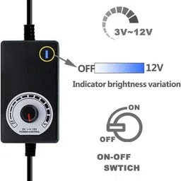 generic Lighting Hub 4pcs 12038mm dC 12V DC Brushless Fan With Splitter And Speed Controller- Industrial Cooling Fan (120x38mm) image 4