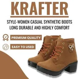 krafter Boots Shoe Denim Jeans for Girls High Heel (Ankle) Stylish Ideal for Both Women & Girls| Wear These as Casual or Even for Any Special Occasion Boot Casual Outdoor Women & Girls sneakers shoes image 4