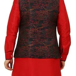 n.b.f fashion Men's Turquoise Silk Blend Ethnic Jacket image 2