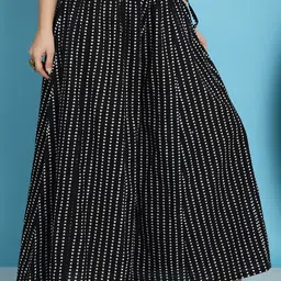 TAG 7 Geometric Printed Pure Cotton Flared Ethnic Palazzo image 2