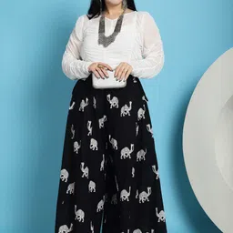 TAG 7 Printed Pure Cotton Flared Palazzo image 3