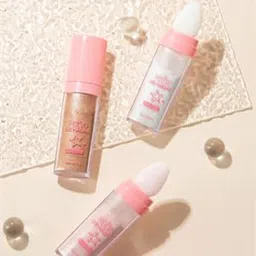 ka cayla Glitter Highlighter Powder Stick for Face & Body | Built-in Sponge Patting Powder | Fairy Shimmer Makeup Stick | Easy Application, No Mess | Polvo De Hadas Glow Powder | Highlight Your Eyes, Lips, Collarbone & Hair | 3 Dazzling Shades (02#FAIRY PINK, 9g) image 1