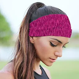 bondi band Static Pink and Fuchsia Moisture Wicking 4" Headband image 3