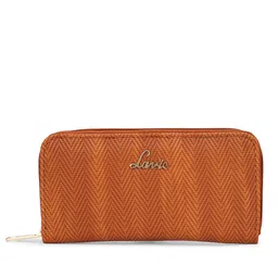Lavie Herry Pro Women Brown Woven Design Embroidered PU Zip Around Wallet image 2