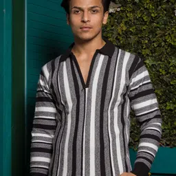 JAVINISHKA Men Striped Woollen Pullover-picture-19