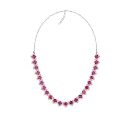 GIVA Silver-Plated Pink CZ-Studded Jewellery Set-picture-57