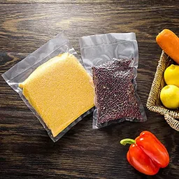 fresh world FRESHWORLD Food Grade; BPA-Free; Microwaveable; Ready Vacuum Bags with 90 Micron Thickness (One side Embossed) travel friendly | Airtight | space saver (10cm x 15cms)(PACK OF 100) Capacity 100 Gms. image 2