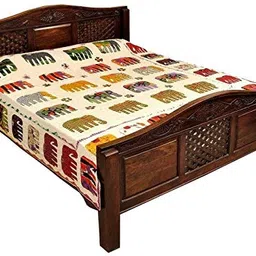 Clastik Cotton Double Blanket, White, Pack of 1 image 3