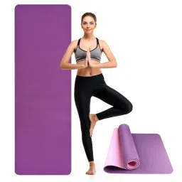Yoga Mat for Women by SLOVIC | Exercise Mat for Home | Yoga Mat for Men || ANTI SLIP || Workout Mat For Kids | Gym Mats for Indoor Excercise | PVC Free Yoga Mat 6mm Thick | Purple & Pink-image-5