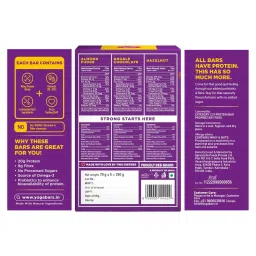yogabars Yogabar No Added Sugar 20g Protein Bars | High Protein & Energy Bars | Added Probiotics & Whey | 20g Protein & 10g Fibre Nutrition Bars| Pack of 5 x 70g Each | No Preservatives image 2