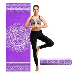 Printed Yoga Mat for Women by SLOVIC | Exercise Mat for Home | Yoga Mat for Men || ANTI SLIP || Yoga Mat & Gym Mat | Workout Mat For Kids | Gym Mats for Indoor Excercise | PVC Purple Yoga Mat 6mm Thick-image-6