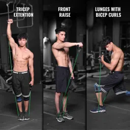 SLOVIC Resistance Tube (1 Year Warranty) with 30+ Exercise E-Guide & Foam Handle, Suitable for Home and Gym for Men and Women, Multipurpose Resistance Tube Band (Green = 20kg) image 2