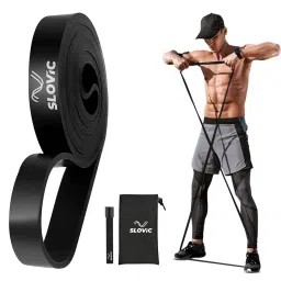 Slovic Resistance TPE Bands for Workout- Black | Resistance Band Set | Exercise Band for Home Gym Fitness | Pull Up Band | Loop Band | Stretching Band | Gym Band for Men & Women | Heavy Duty Material-image-10
