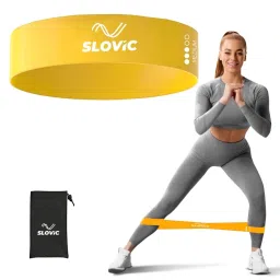 SLOVIC Resistance Loop Bands 100% Natural Latex Exercise Bands with 1 Year Warranty Mini Resistance Loop Band for Full Body Exercises - Yellow-image-41