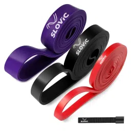 SLOVIC Resistance TPE Bands for Workout - Set of 3 | Resistance Band Set | Exercise Band for Home Gym Fitness | Pull Up Band | Stretching Band | Gym Band for Men & Women | Heavy Duty Material-picture-13