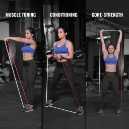 SLOVIC Dual Color Heavy Resistance Band (Red & Grey) for Workout Set Exercise & Stretching Pull Up Bands for Home Exercise Toning Loop Bands for Gym Men & Women Resistance Bands (With Door Anchor) image 2