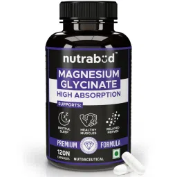 Nutrabud Magnesium Glycinate Supplement - 120 Vegetable Capsules - 550mg for Men, Women | High Absorption Chelated Form for Healthy Muscles, Nerves & Better Sleep (120 Count (Pack of 1)-image-88