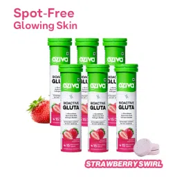 OZiva Bioactive Gluta Fizzy (L-Glutathione), Reduce Cellular Damage on Skin - Strawberry (Pack 6)-image-46