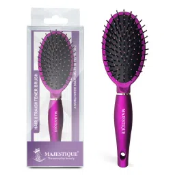 Majestique Purple Hair Straightener Brush - Detangler Brush, Sleek and Shine Finisher Hair Brush-image-6