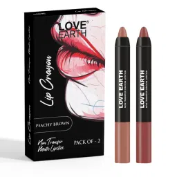 Love Earth Lip Crayon Non-Transfer Lipstick Peachy Brown - Pack of 2-picture-15