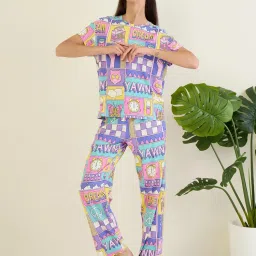 Sweet Dreams Womens Top With Pyjama Blue-image-99