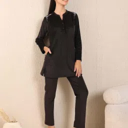Sweet Dreams Women Kurti With Pyjama Black-picture-13