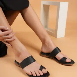 MOZAFIA Women Black Flats-image-30