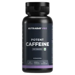 NUTRABAY Potent Caffeine Tablets | Pre Workout For Men & Women | Increased Energy | Improved Energy | 200mg Caffeine - 60 Tablets-image-82