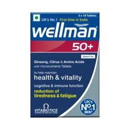 Wellman 50+ UK's No.1 Multivitamin for Men above 50 (Ginseng, Citrus & Amino Acids & Micronutrients)-picture-19