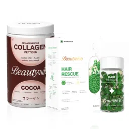 Beautywise Marine Collagen Pepties Powder (Cocoa) + Dual Action Hair Rescue Biotin-image-29