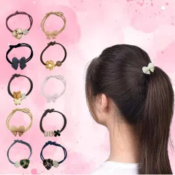 Majestique Korean Style Rubber Bands Elastic With Knots - Hues Of Brown-image-16