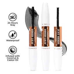 Just Herbs 2-in-1 Serum Infused Lash Enhancing Mascara with Castor Oil Volumizing & Curling - Black-picture-22