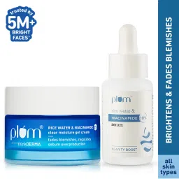 Plum Niacinamide Serum & Moisturizer Duo With Rice Water - Fades Blemishes, Hydrates & Brighten Skin-image-10