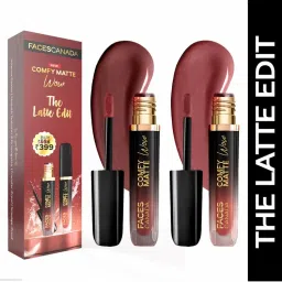Faces Canada Comfy Matte Wow Liquid Lipstick - Choco Couture 01 + Cocoa Crush 07 - Pack Of 2-picture-17