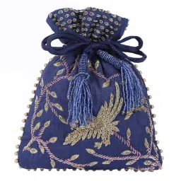 5 Elements by Radhika Gupta Blue Handcrafted Potli-image-78