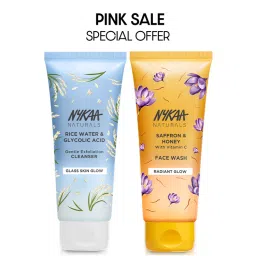 Nykaa Naturals Rice Water Cleanser + Saffron & Honey Face Wash Combo-picture-24
