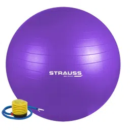 Strauss Rubber Anti-Burst Gym Ball, Round Shape, 65 cm (Purple)-image-15