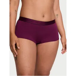 victoria's secret intimates Victoria's Secret Cotton Logo Cotton Boyshort Panty - Wine-picture-14
