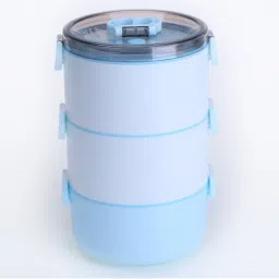 Kuber Industries Insulated Lunch Box With 3 Compartments3000 MLBlue-picture-11