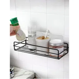 Plantex Self-Adhesive Gi-Steel Bathroom Shelf-Multipurpose Rack (12X5 Inches,Black)-image-37