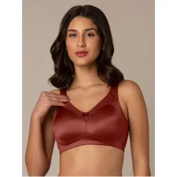 Amante Polyamide Solid Non-Padded Full Cup Wire Free Full Figure Bra - Nude-picture-28