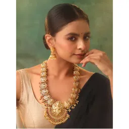 Yellow Chimes Multi-Color Gold Plated Temple Jewellery Set-picture-11