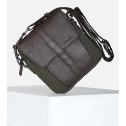 Allen Solly Men Casual Textured Olive Sling Bag-picture-12