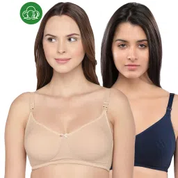 Inner Sense Organic Cotton Antimicrobial Nursing Bra Pack of 2 - Multi-Color image 1