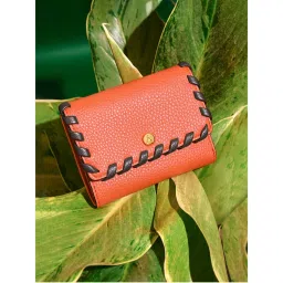 Accessorize London Womens Faux Leather Orange Whipstitch Wallet-image-48