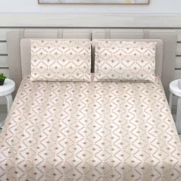 FABINALIV Multicolor Geometric 100% Cotton King Size Double Bedsheet With 2 Pillow Covers-picture-13